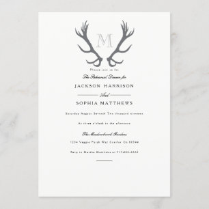 Antler Mínimo Rústico e Invitación A La Boda Inici