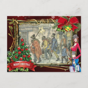 Anton Pieck Navidades invitan tarjeta postal de va