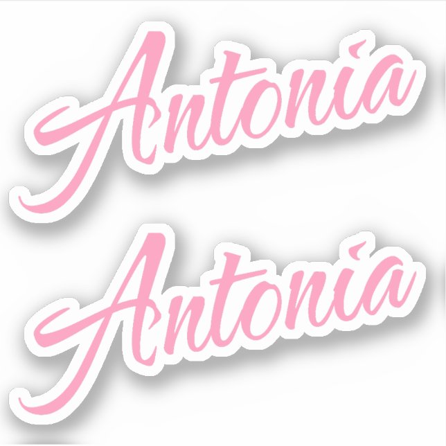 Antonia Nombre decorativo en Pegatina rosa x2 (Anverso)