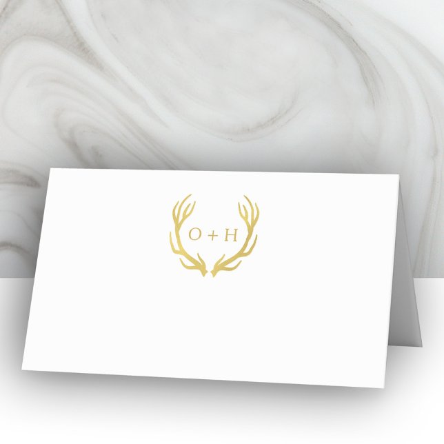 Antornos de oro monograma | Tarjetas de plaza pleg (Subido por el creador)