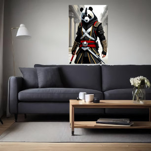 Antropomórfico fresco Panda Assassin Arte IA
