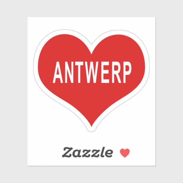 ANTWERP Red Love Heart Vinyl Pegatina (Hoja)