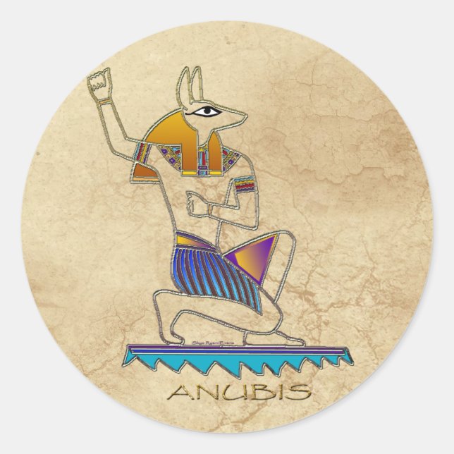 ANUBIS Pegatina de Historia de Dios de Egipto (Anverso)