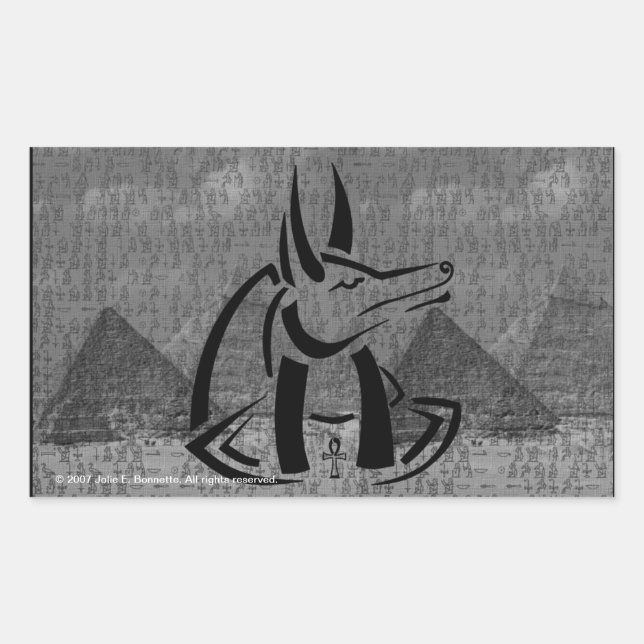 Anubis Rectangle Pegatina (Anverso)