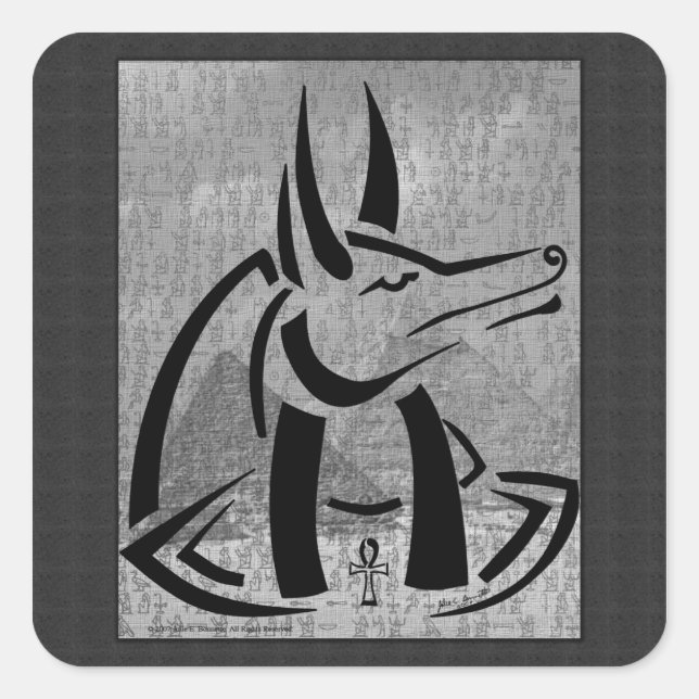 Anubis Square Pegatina (Anverso)