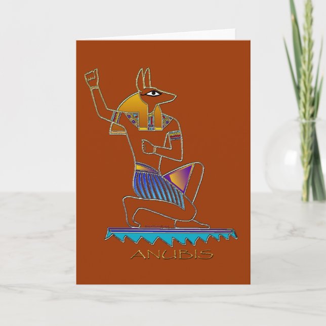 ANUBIS Tarjeta de felicitación de Dios egipcia (Anverso)