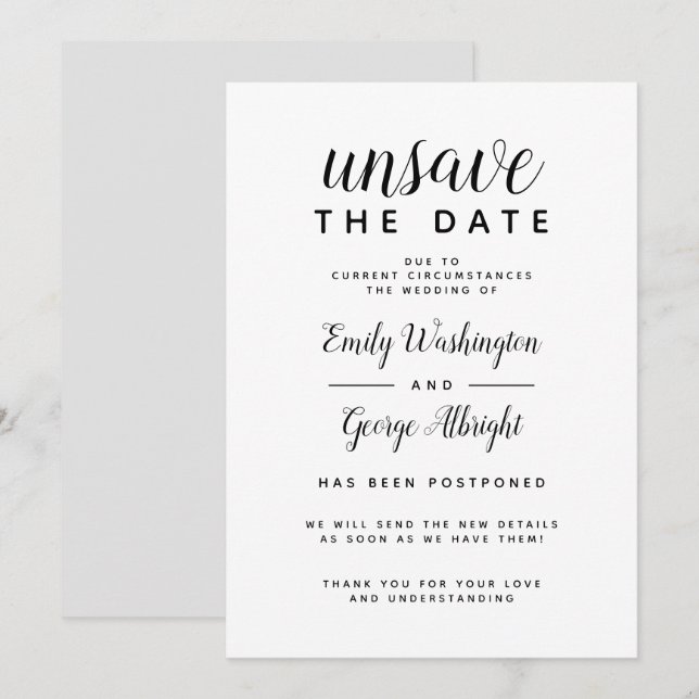 Anular la fecha formal nuevo anuncio de fecha (Anverso / Reverso)