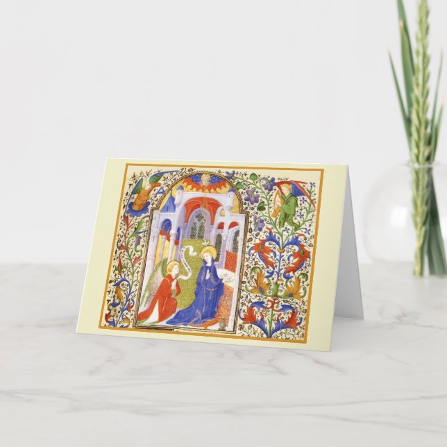 Anunciación iluminación medieval (Anverso)