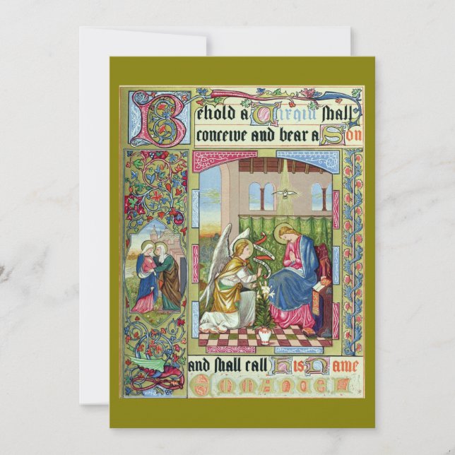 Anunciación Tarjeta de Navidades de la era de Vict (Anverso)
