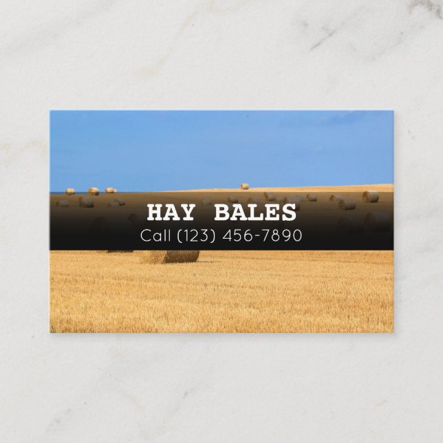 Anunciar Hay Bales Para Vender Tarjeta De Negocio  (Anverso)