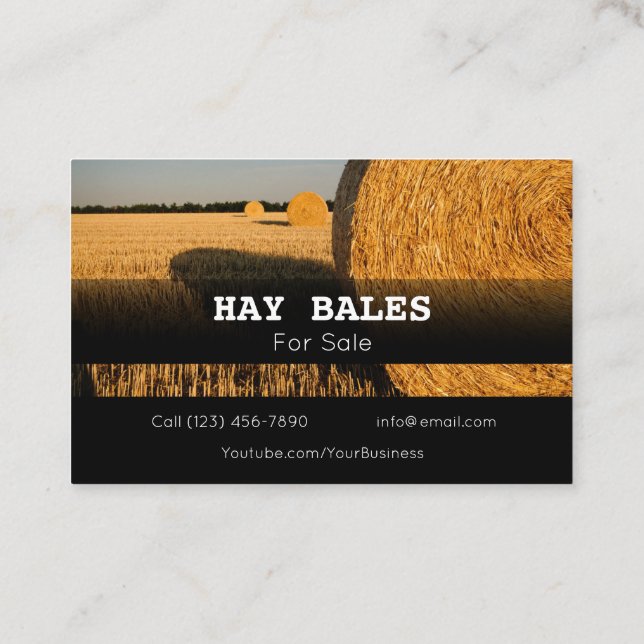 Anunciar Hay Bales Para Vender Tarjeta De Negocio  (Reverso)
