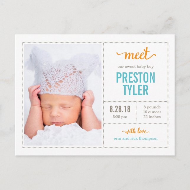 ANUNCIAR SU LLEGADA Anuncio de Nacimiento Moderno (Anverso)