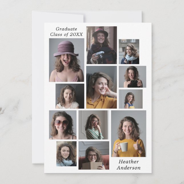 Anuncio 12 Año y nombre del graduado personalizado del Col (Anverso)