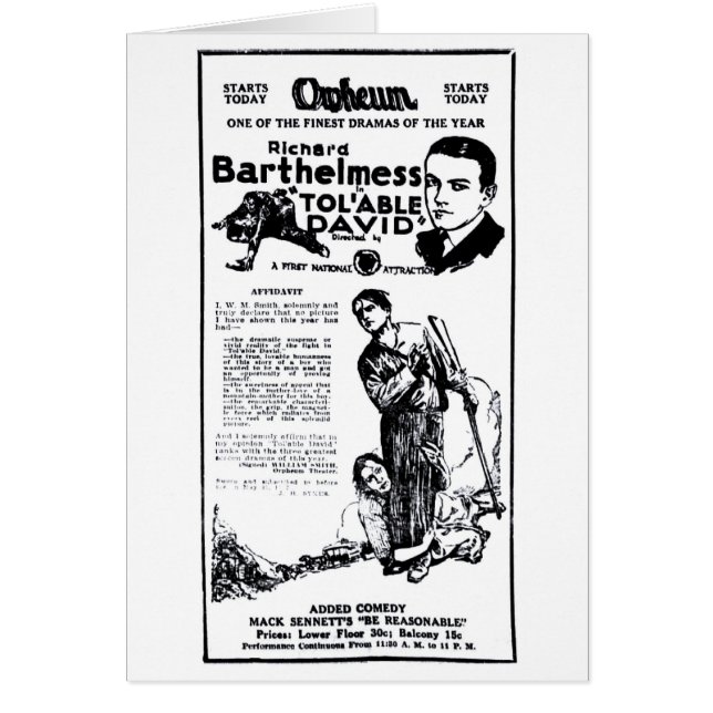 Anuncio 1922 de la película del periódico del (Frente)
