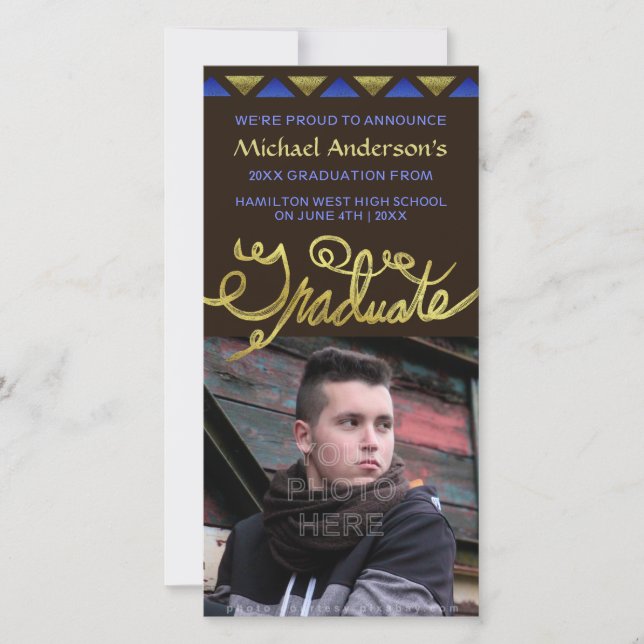 Anuncio 2023 Graduación Faux Gold Typography Modern (Anverso)