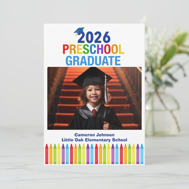 Anuncio 2026 Preschool Photo Custom Kids Graduation (Anverso de pie)