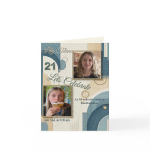 21 cumpleaños Almond flor crema azul