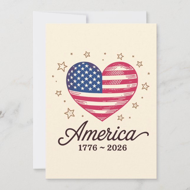 Anuncio 250 Years Flag Heart 1776 2026 250th 4th Of July (Anverso)
