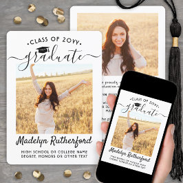 Anuncio 2 año de clase fotográfica Graduación simple en bl