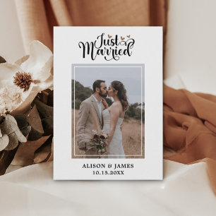 Anuncio 2 Foto Recién Casados Modern Script Corazón Boda 