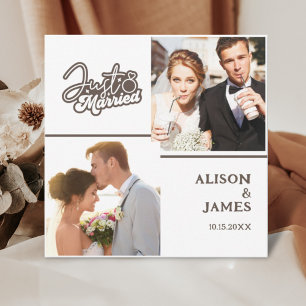 Anuncio 2 Foto Recién Casados Modern Script Corazón Boda 