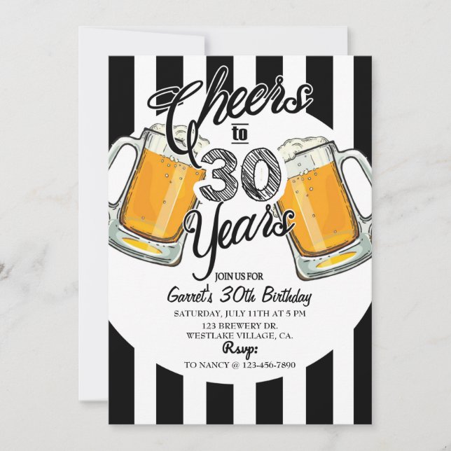 Anuncio 30 años, treinta sucios, cerveza, vítores y cervez (Anverso)