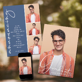 Anuncio 4 Collage de fotos Graduación Azul