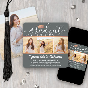 Anuncio 4 Collage de graduación fotográfica Gray y Faux Co