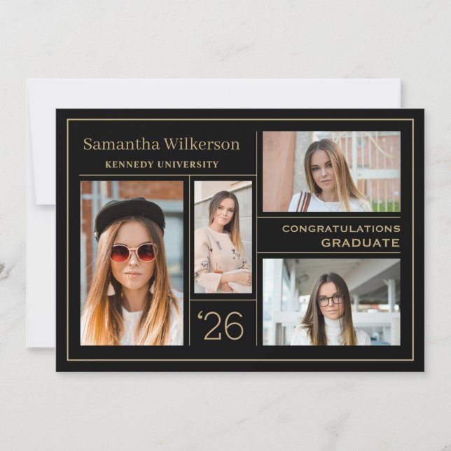 Anuncio 4 Collages de fotos Graduados Añadir cualquier año (Anverso)