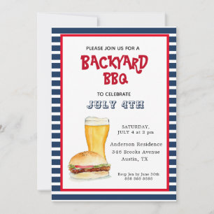 Anuncio 4 de julio fiesta BBQ Backyard