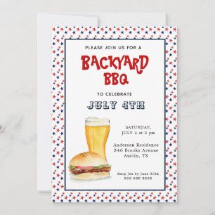 Anuncio 4 de julio fiesta BBQ Backyard