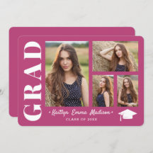 4 Grado rosado de escritura moderna de Collage de 