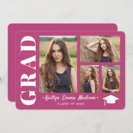 Anuncio 4 Grado rosado de escritura moderna de Collage de 