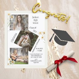 Anuncio 4 Graduación blanca personalizada de Collage de fo