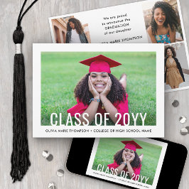 Anuncio 5 Photo Simple Modern Bold Class Year Graduation