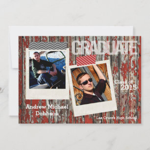 Anuncio 5 x 7 Viejos Red Barn Wood Weather Senior Invitaci