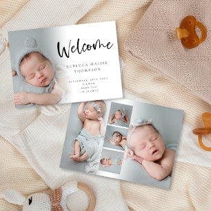Anuncio 6 Foto Bebé Niño Guión Nacimiento de bienvenida