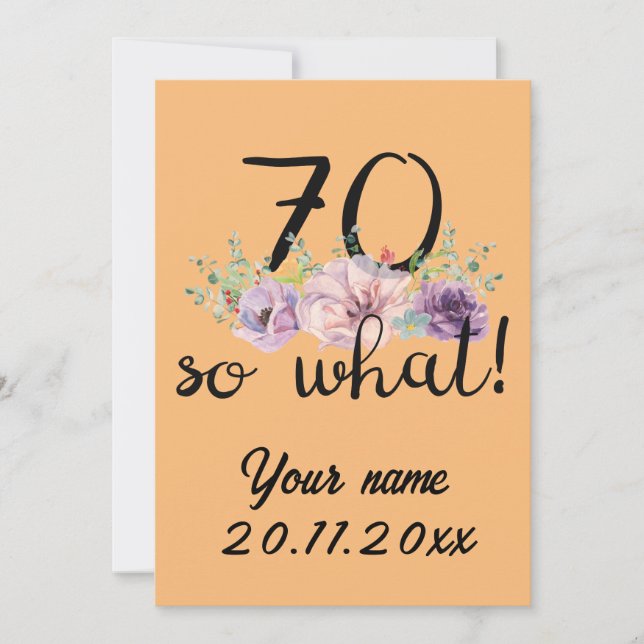 Anuncio 70 Entonces qué - Gracioso cumpleaños 70 (Anverso)