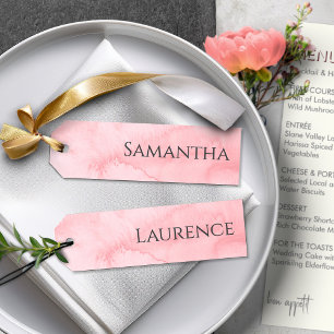 Anuncio 8 Etiquetas de nombres de Boda de invitado rosado