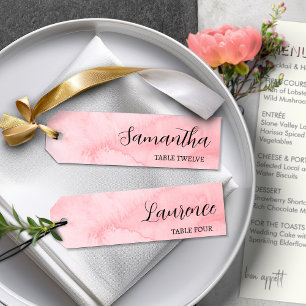 Anuncio 8 Etiquetas de nombres de Boda de invitado rosado