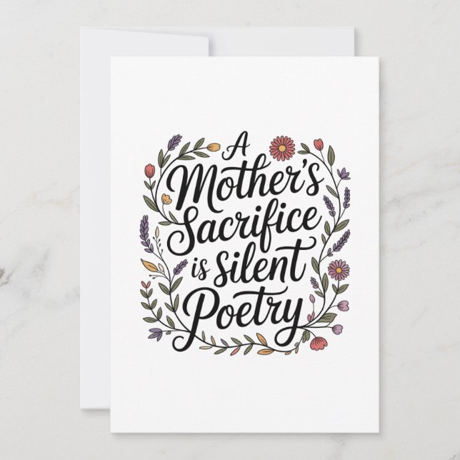 Anuncio A Mother's Sacrifice Is Silent Poetry (Anverso)