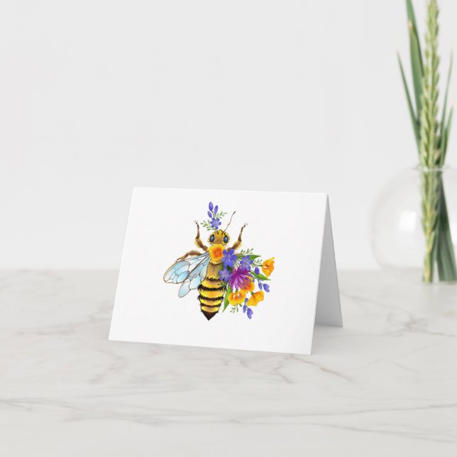 Anuncio Abeja de flor con plantas silvestres (Anverso)