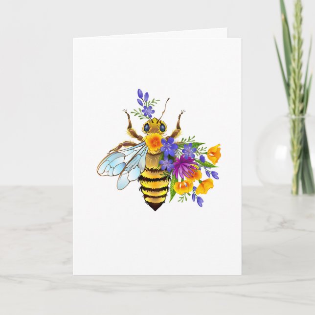 Anuncio Abeja de flor con plantas silvestres (Anverso)