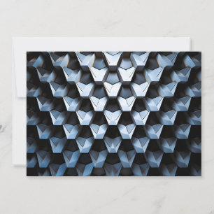 Anuncio Abstracto Futurista Azul Geométrico Metálico