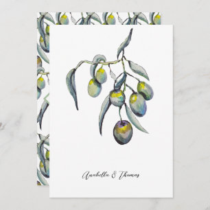 Anuncio Aceitunas mágicas acuarela pintada a mano