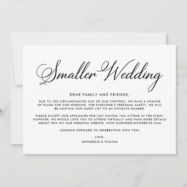 Anuncio Actualización de Boda | Boda más Pequeña (Anverso)