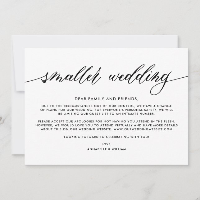 Anuncio Actualización de boda | Boda menor (Anverso)