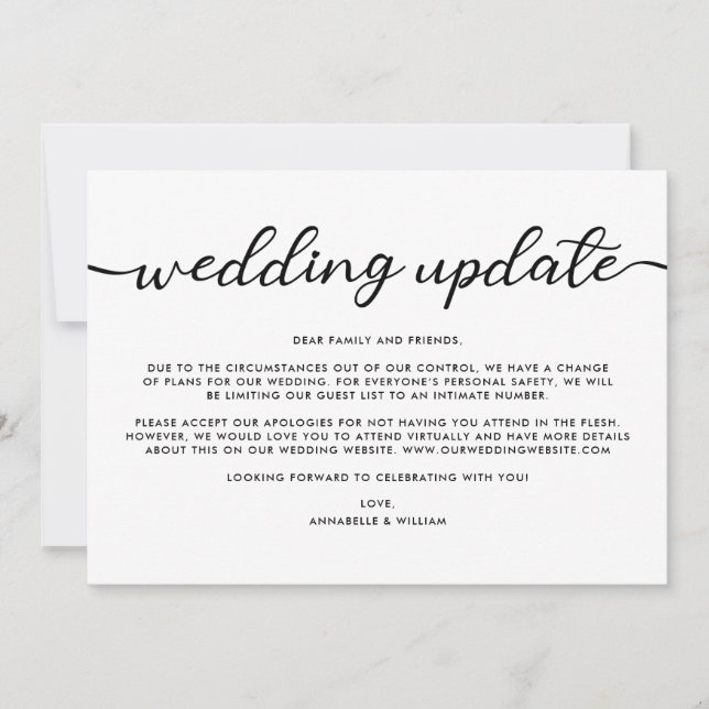 Anuncio Actualización de boda | Boda menor (Anverso)
