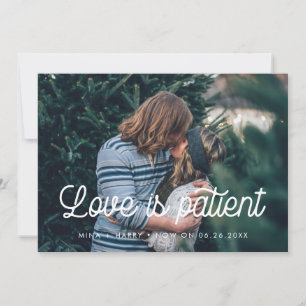 Anuncio Actualización de boda con letra retro Amor es paci