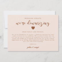 Actualización de Boda Pink We're Downsizing
